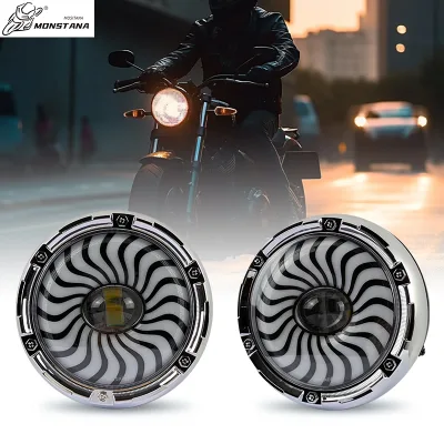 Wholesale Price 15W 1500lm Plastic Front RGB Motorcycle Headlight Assembly for Retrofit/Upgrade