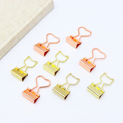 Rose Gold Binder Clip Large Metal Stainless Steel Different Shape Paper Clips