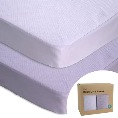 100% Cotton Fabric Waterproof Fitted Crib Sheets Newborn Cot Sheet for Baby Toddler Girl Crib Sheets