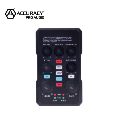 Accuracy Pro Audio SD-UB44 Built-in BT Player Active Noise Reduction 2x2 USB-C Audio Podcast and Musician Audio Interface