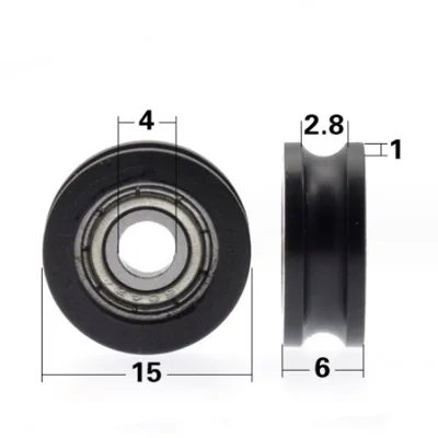 Wholesale Plastic Skateboard Wheels 625 U Groove Pulleys Durable for Sliding Gate Bearing