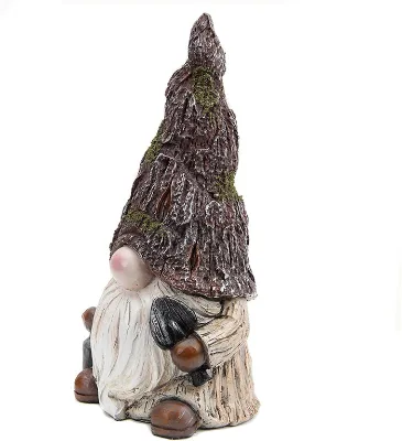 Gnomes Garden Statues Outdoor Decorations,Garden gnome Home Decor,Indoor Gnomes Figurine Antique Woodstone Color