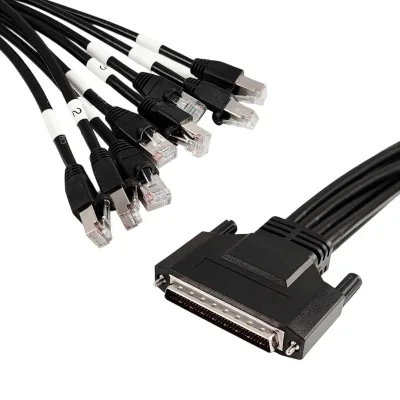 Custom SCSI 68 to RJ45 Network Cable PVC Insulation for Industrial Control Router Connection WAN Interface Card 8 Heads HPDB