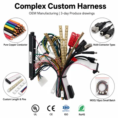 Custom OEM Cable Assembly Multi Pin Connector Precise Signal Transmission Wiring Harness Consumer Electronic Gaming Device Board