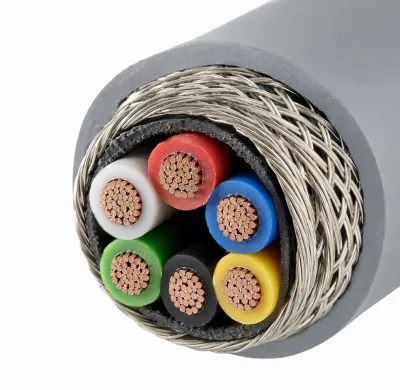 TRVV Industrial High Flexible Drag Chain Cable 2-50 Core 0.12-2.5mm Copper PVC PUR Shielded IP68 CE Certified for CNC Robot