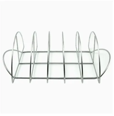 Stainless Steel Half Moon Rib Rack Steak Grill Rack Chicken Grill Rack BBQ Grill Mesh Rack
