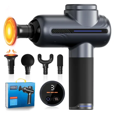 Smart 6MM Deep Impact Fascia Gun Large Battery Capacity Professional Massage Gun with Heat Compression Massage Head