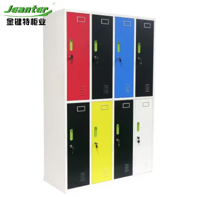 Guangzhou Factory Direct Metal Staff 8 Door Steel Wardrobe Locker Cabinet