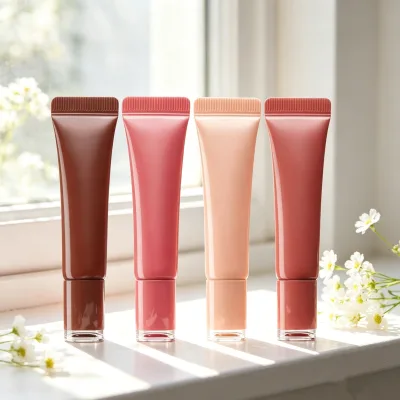 Custom Logo Pink 10ml Lip Balm Squeeze Tube Eye Cream Soft Cosmetic Hose Serum Lip Cream Empty Packaging With Applicator