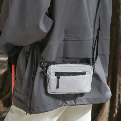 New Trending Lightweight Crossbody Bag Unisex Plaid Small Square Phone Bag Outdoor Waterproof Fashion Shoulder Messenger Bag