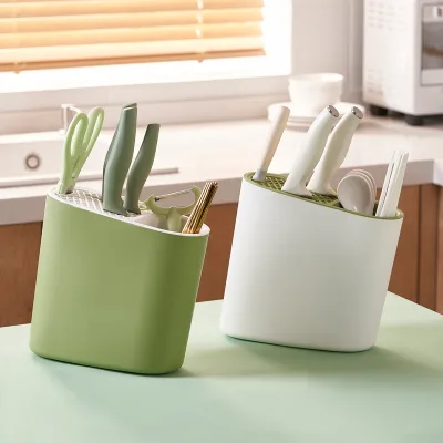 Eco-friendly Plastic Knife Block Storage Rack Kitchen Knife Block Knife Holder