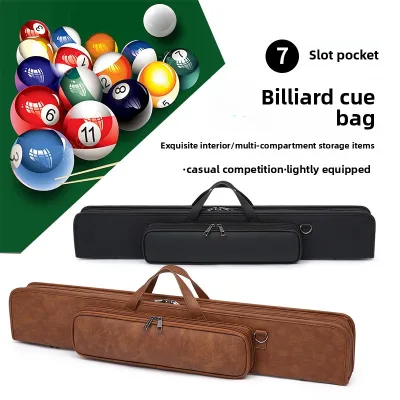 Wholesale Pool Billiard Cue Case PVC 1/2 Rod Box 3/4 Balls 7 Holes Portable Storage Bag