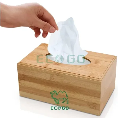 High Quality Wooden Bamboo Tissue Paper Storage Box Wooden Napkin Holder for Kitchen Bamboo Tissue Box Desktop