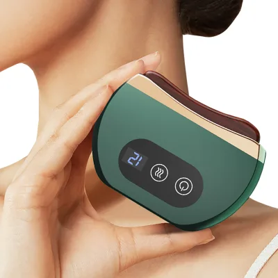 Custom Logo Electric Gua Sha Scraping Device Body Spa Heating Vibrating Massager with ABS Material Electric Guasha Tool
