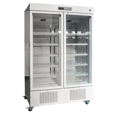 Large Capacity 668 L 2-8 Degree Medical Lab Pharmacy Refrigerator with Double -layer Tempered Glass Door