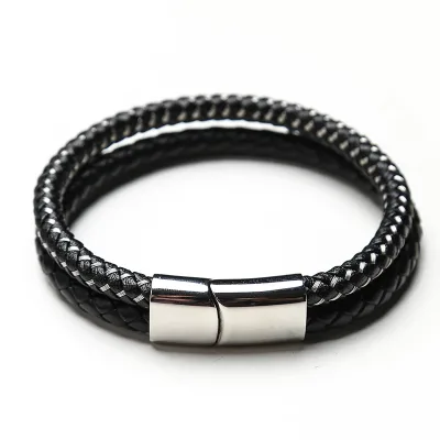 High Quality Wholesale Men's Genuine Leather Woven Bracelets