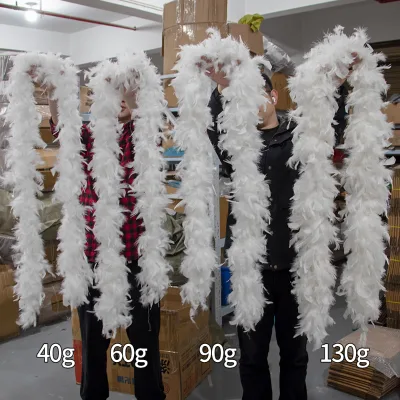 Wholesale Turkey Feather Boa for Scarf Garland Chandelle Craft Costume Dance Party Halloween Decor