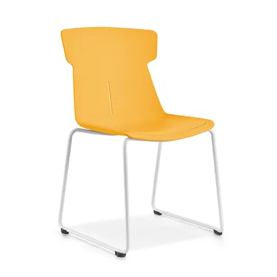 Multi Color Option Stackable Plastic Student Chair Sled Metal Frame for Office Meeting Education Furniture
