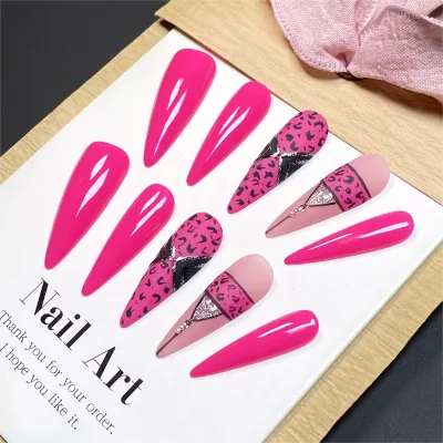 luxury bling glitter customized design TikTok hot style gradient ballerina long tips press on nails
