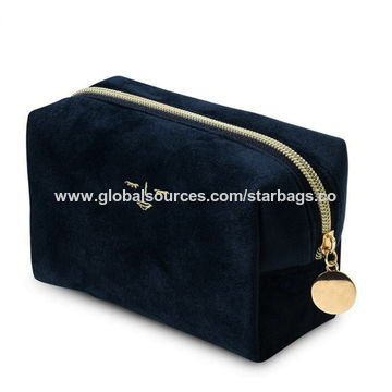 Custom velvet cosmetic bag travel makeup bag for women