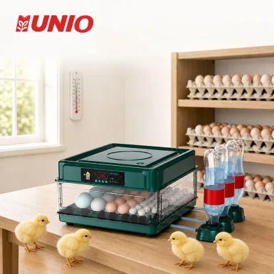 Smart Digital 6-128 Eggs Temperature Humidity Control Auto Egg Turning Transparent Window Home Use Poultry Incubator