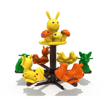 New Arrival Plastic Four Seat Swivel Round Games Kids Play School Merry Go Chairs Kindergarten Outdoor Playground From China