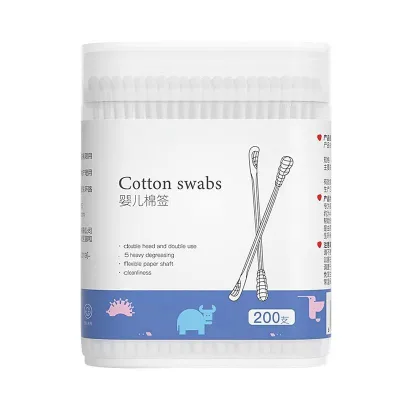 Hot Sale Cotton Swabs for Baby Friendly Baby Ear Scoop 200 Pieces Per Box Baby Cotton Swabs Double-Ended Cleaning