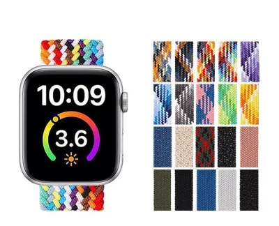 Braided Watch Band Men Breathable Adjustable Stretchy Wristband with Buckle IWatch Series Compatible Smart Watch Band for Women