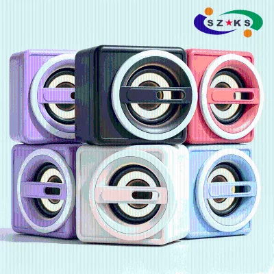 ks K1 Mini Desktop Speaker with Subwoofer Built-in Mic RGB LED App Control Portable for Home/Office USB/Wi-Fi/ Bass SoundSpeaker