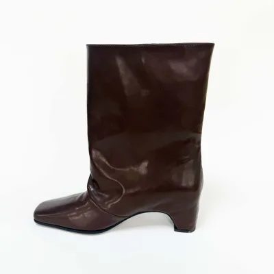 Customized Handmade Designer Genuine Leather Cowhide Western Summer Square Toe Wedge Heel Height-increasing Women's Fashion