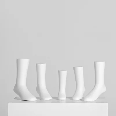 Fashion Classic White Color Standing Fiberglass Foot Mannequin for Sock Display