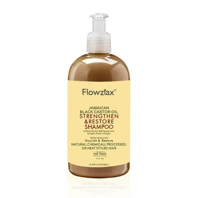 OEM Private Label Flowziax Jamaican Black Castor Oil Shampoo for Hair Strengthen&Restore Nourishing Moisturizing Oil Control