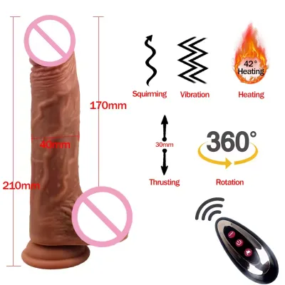 Brown Liquid Silicone Dildo Artificial Penis Realistic Dildo Sex Toy for Woman Lifelike Remote Thrusting Silicone Dildo Vibrator