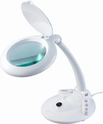 5X Real Glass 2-in-1 Desk Lamp & Tabletop With Swing Arm LED Magnifying Desk Lamp