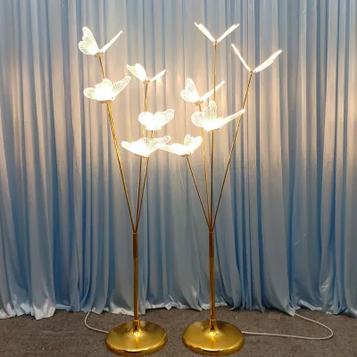 1.2M 5heads Luminous butterfly Wedding Props T Decorative Window Stage Exhibition Hall Luminous Decoration Bright butterfly