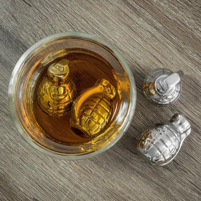 Grenade Shaped USA Perfect America Europe Cooler Whiskey Stone Stainless Steel Ice Cube