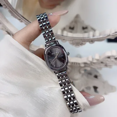 Fashion Watch Women Leather Strap Quartz Small Rectangle Water Resistant Korean Style Roman Numerals Business-Ready Pointer