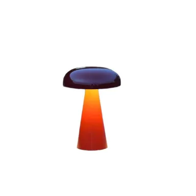 Danish Wabi-sabi Style Mushroom-shaped Stone Table Lamp LED Portable Rechargeable Button Switch Bedside Mood Lamp