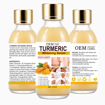 Hot Sale Turmeric Whitening Face Serum 125ml Skin Brightening Exfoliator OEM ODM Service