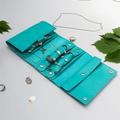 Custom Logo Jewelry Pouch Ring Necklace Roll up Bag Wholesale