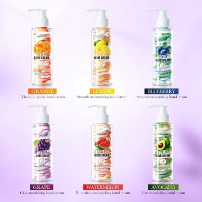 Hot Sale Sadoer Hand Cream 120g Pump Bottle Fruits Plant Hydrating Moisturizing Anti Drying Nourishing for Dry Skin Women
