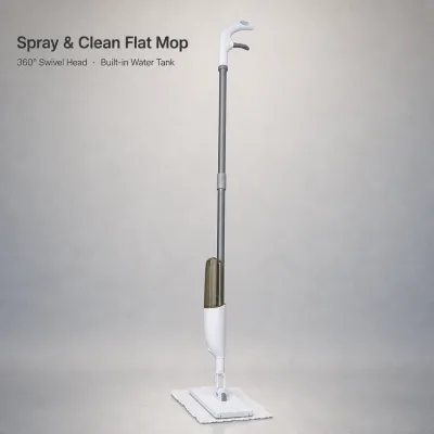 Washable Fabric Flat Spray Mop 360 Rotating Telescopic Stainless Steel Handle Refillable Large Tank Wet Dry Hardwood Floor