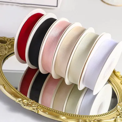 Hot Selling Elegant 2.5cm Silk-Like Sheen Organza Ribbon for Wedding Decoration 20 Yards/Roll