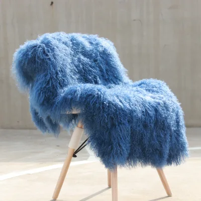 Wholesale Price 60x120cm Curly Tibetan Sheep Fur Long Hair Fur Mongolian Sheepskin