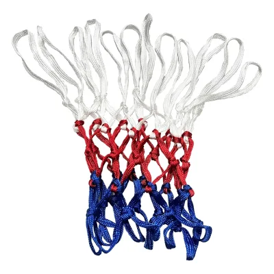 Factory Custom Basketball Hoop Net 12 Loop Multicolor Red White Blue High Quality Duty Basketball Net for Basketball Hoop