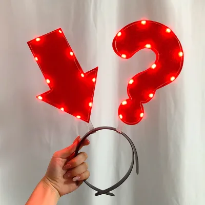 Unique Light up Arrow Headband Halloween Party Glowing LED Headband Funny Hair Hoop Cosplay Headwear