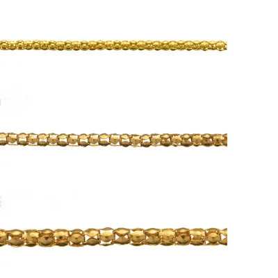 GP AU585 AU750 Genuine 14k 18k Solid Gold Heavy Box Rolo Link Herringbone square Snake Pendant Permanent Jewelry Chain Wholesale