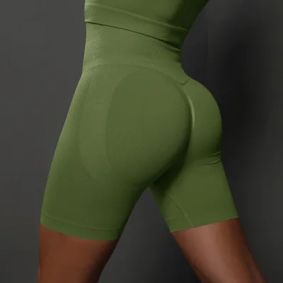 Ladies Custom Logo Cycling Shorts for Women Seamless Fitness High Waist Butt Lifting Shorts