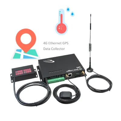 4G Ethernet GPS Data Collector With Temperature Humidity Sensor And Antenna For IoT Applications