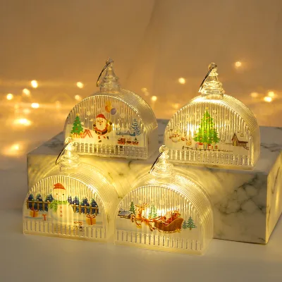 LED Luminous Micro- Landscape Crystal Palace Christmas Decoration Window Decoration Christmas Tree Pendant